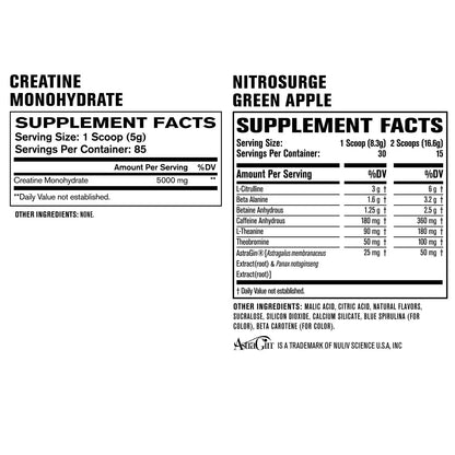 Nitrosurge Pre-Workout in Green Apple & Creatine Monohydrate for Men & Women Jacked Factory