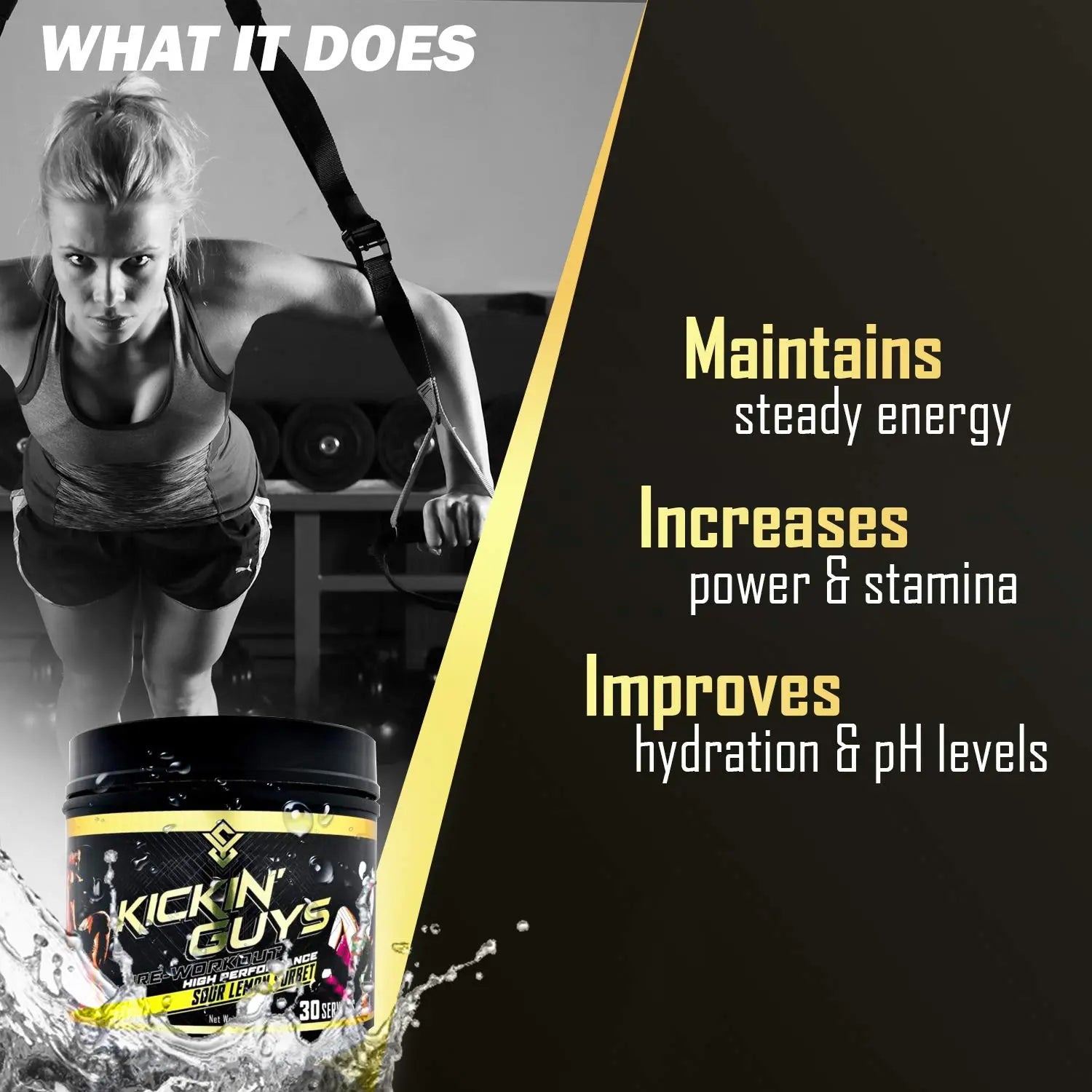 Kickin' Guys Pre Workout Powder Sports Nutrition Supplement - Explode Energy & Performance Yulian Svitolin LLC