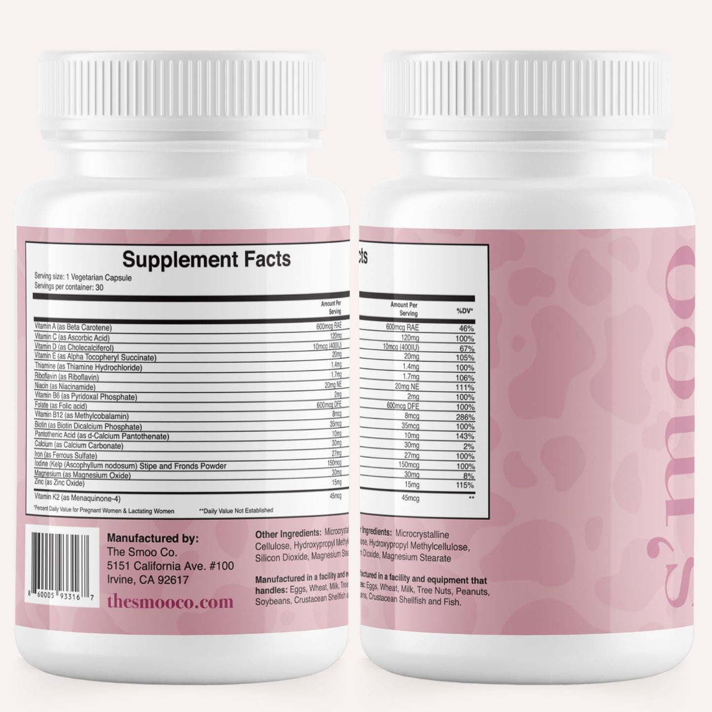Prenatal Vitamins for Women with Iron, Vitamin D, Calcium & More, Supports Healthy Pregnancy S'moo