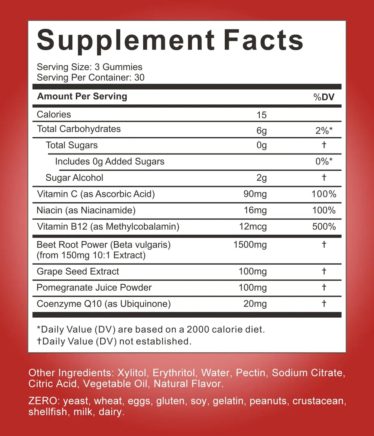 Wiszeen Beet Root Gummies - 60 Servings - Beets Gummies Beet Chews Nitric Oxide Wiszeen