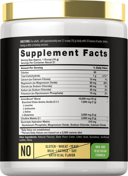 Carlyle Stim Free Pre Workout Powder | BCAA Amino Acids | 7g BCAA | Fruit Punch Flavor Carlyle