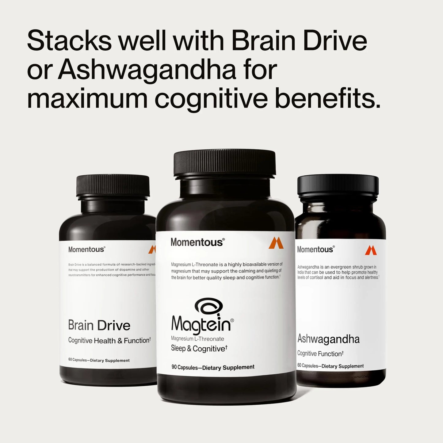 Momentous Magtein Magnesium L-Threonate - Brain & Rest Support Supplement - Boosts Cognitive Function & Sleep Quality Momentous