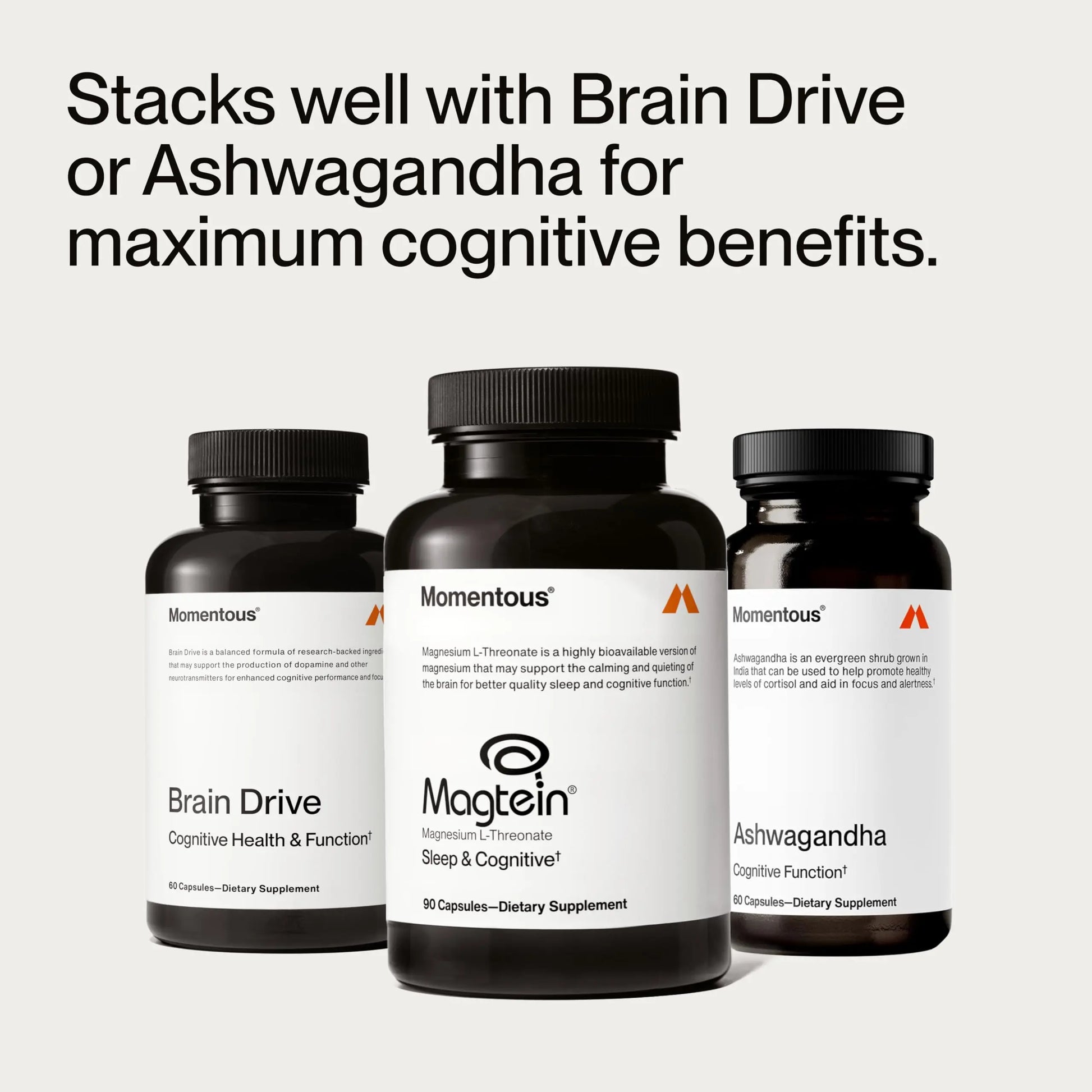 Momentous Magtein Magnesium L-Threonate - Brain & Rest Support Supplement - Boosts Cognitive Function & Sleep Quality Momentous