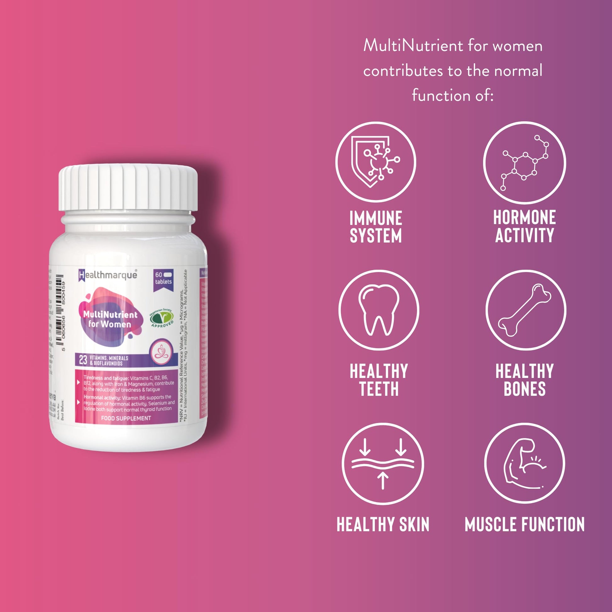 Premium Daily Multivitamin Tablets for Women - 23 Essential Vitamins, Minerals & Bioflavonoids HealthmarqueBuy Supplements Australia