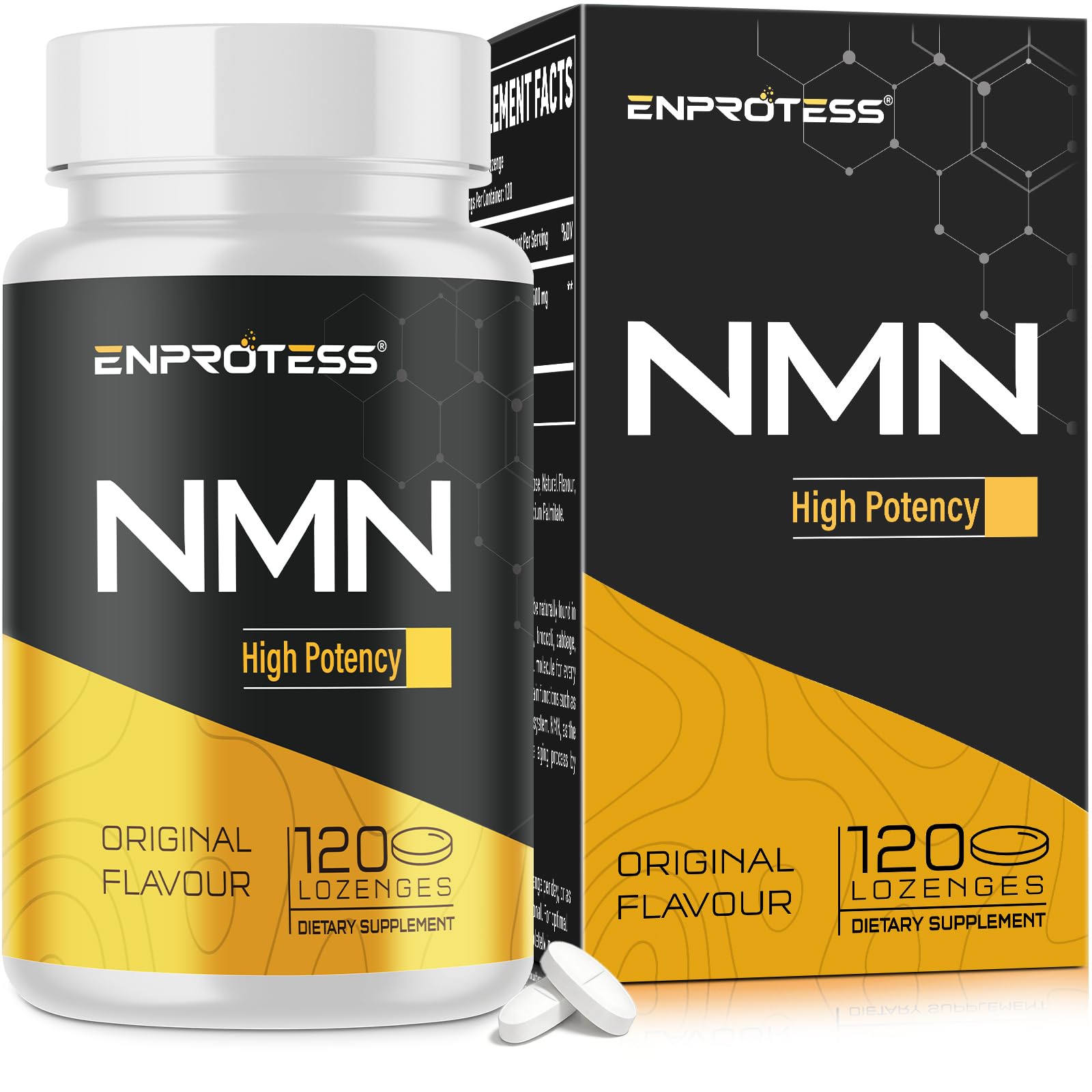 Sublingual NMN 500mg, Max Absorbency & Fast-Acting NMN Supplement（120-Day Supply）, 99% Pure NMN (Nicotinamide Mononucleotide) for NAD, Cell, Immune, Energy, Muscle, Anti-Aging, Longevity, 120 Lozenges EnprotessBuy Supplements Australia