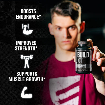 Jacked Factory Nitrosurge Pre-Workout in Watermelon & Build XT Muscle Building Bundle for Men & Women