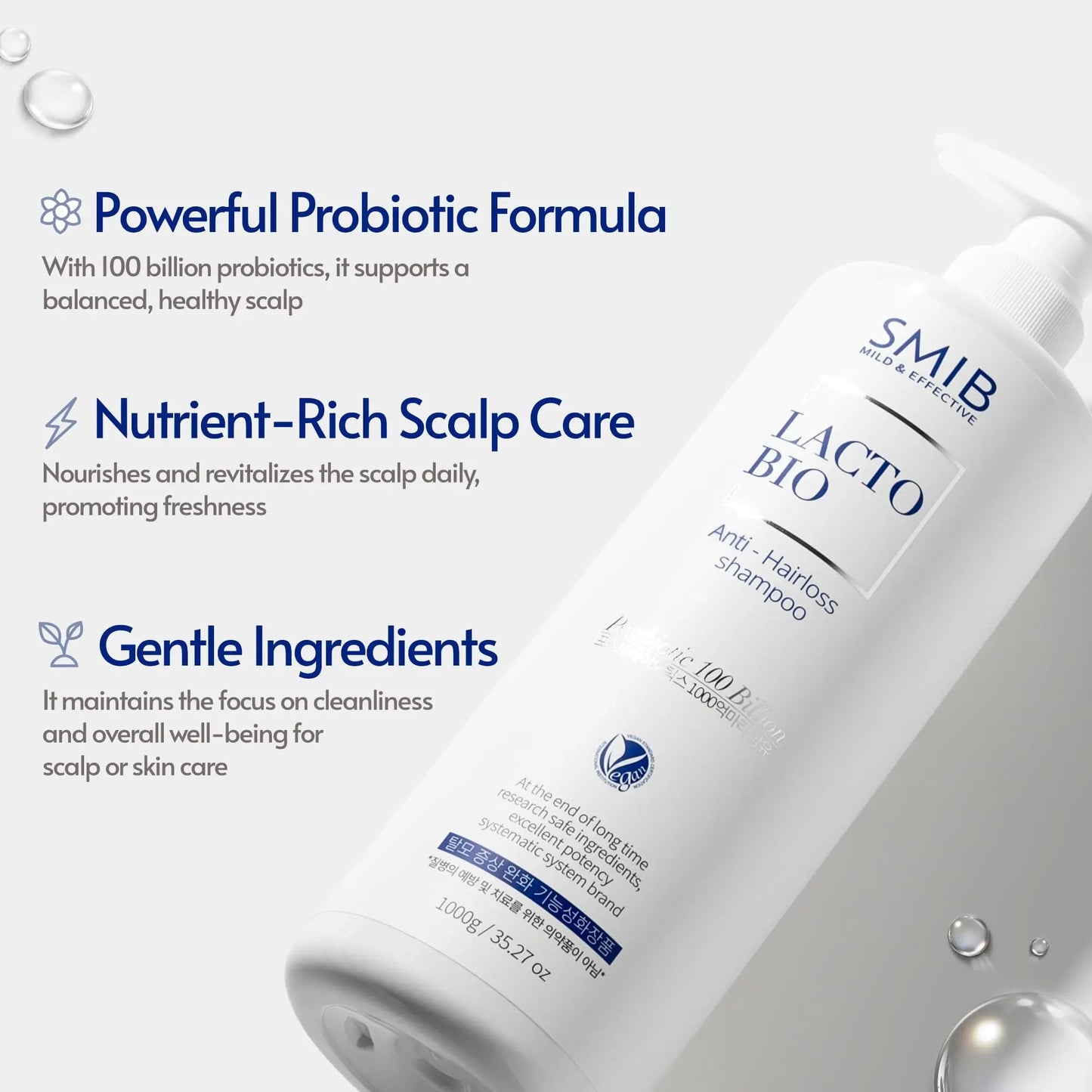 SMIB Lactobio Shampoo – With 100 Billion Postbiotics – For Fuller-Looking Hair and Scalp Care – Korean-Inspired Formula (35.27 oz) SMIBBuy Supplements Australia