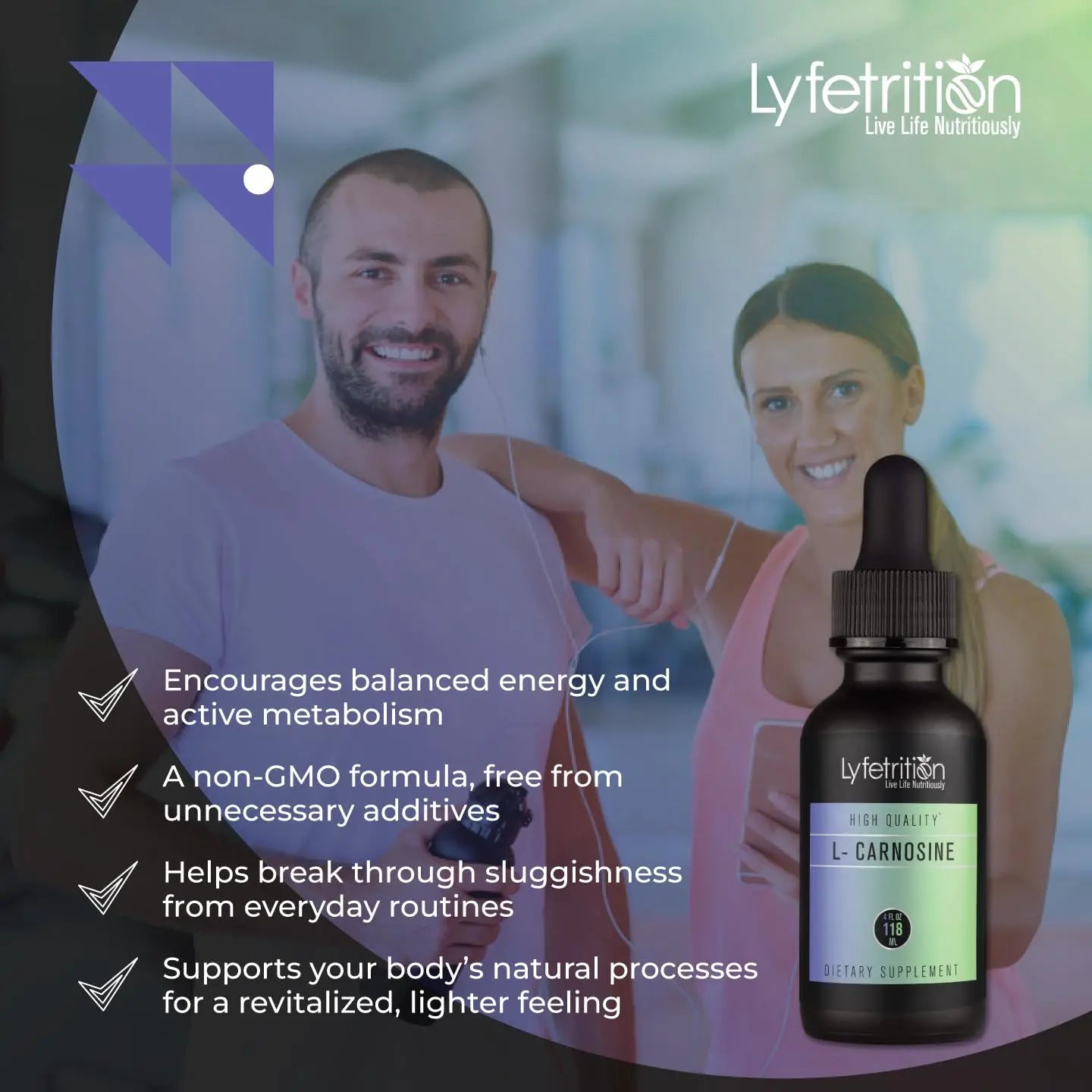 Lyfetrition L-Carnosine Liquid Supplement 118 ml, 4 FL Oz Liquid, 220 Servings, Made in USA, Quick Absorption, Potent Ingredients, Non-GMO Lyfetrition buy supplements Au