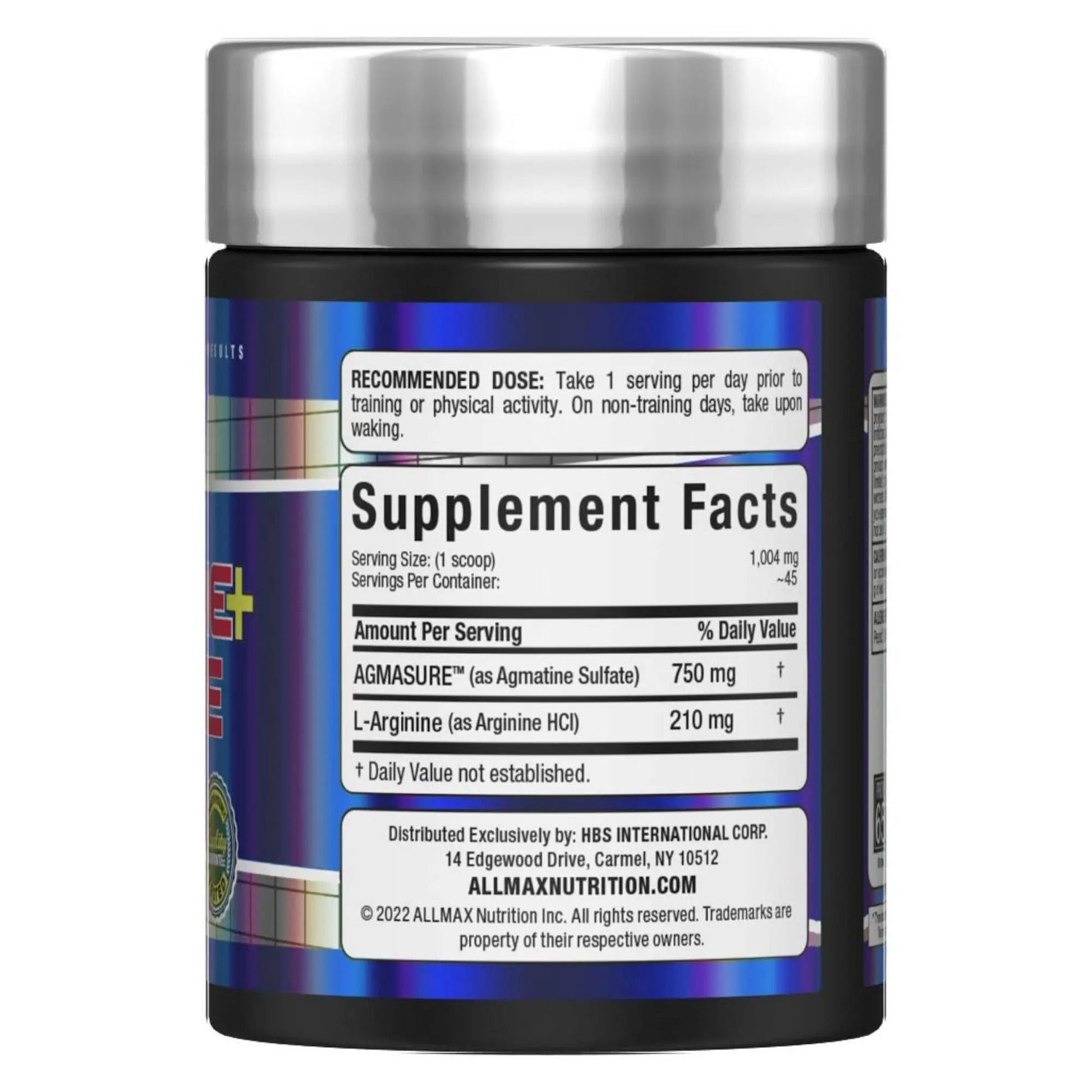 ALLMAX AGMATINE ARGININE - 45 g - Modulates Nitric Oxide Levels - Improves Body ALLMAX Nutrition