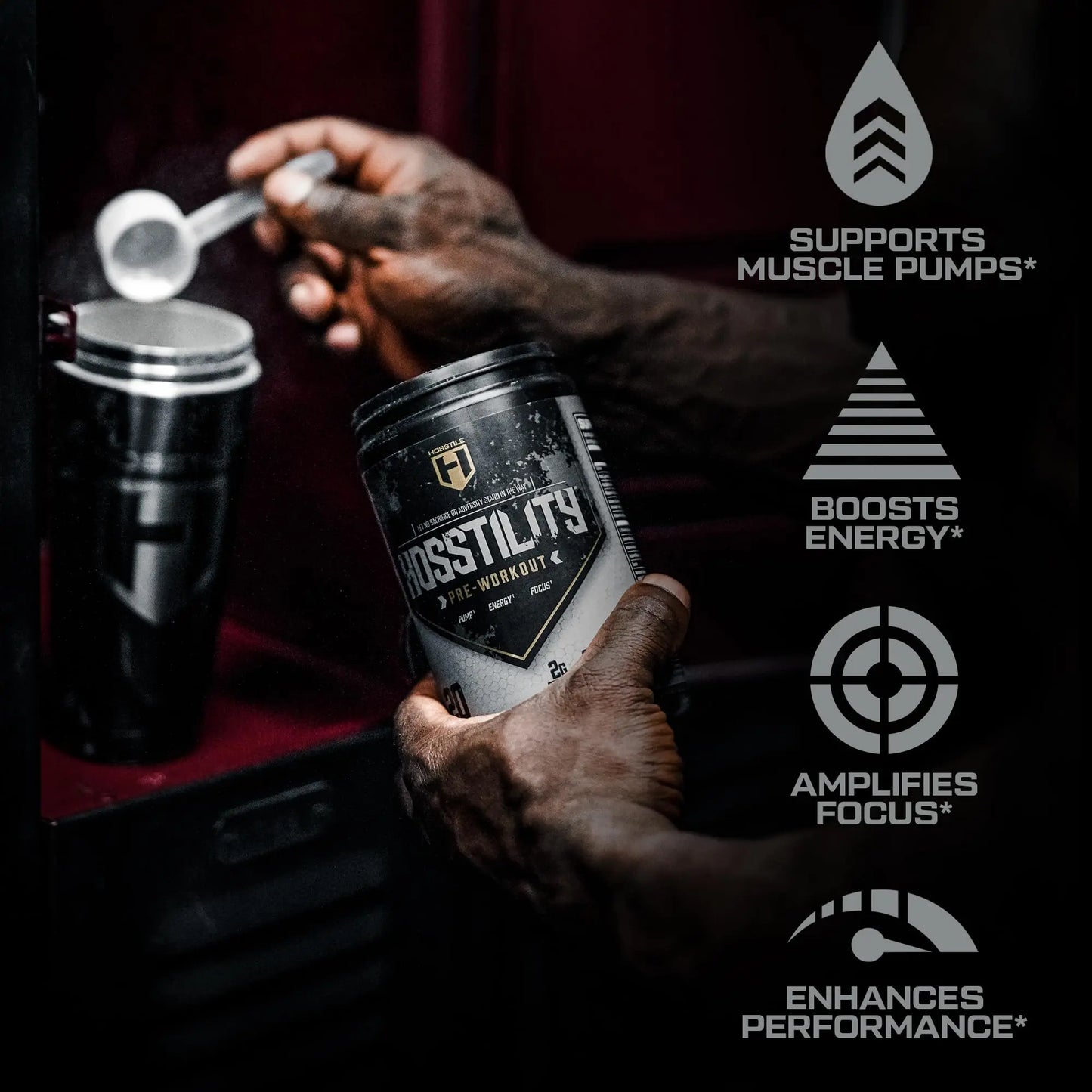 HOSSTILE Hosstility Pre Workout, All-in-One Pre Workout Powder for Men and Women HOSSTILE