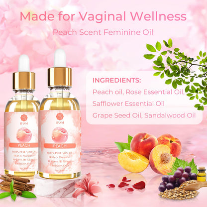 2 Pack Yoni Essential Oil Organic Feminine Oil Eliminates Odor Vaginal Moisturizer for Wetness BASSI