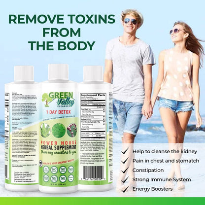 1 Day Colon Liquid Cleanse Formula and Liver Detox - Vegan Friendly, Helps Healthy Digestion Green Valley Cleanser