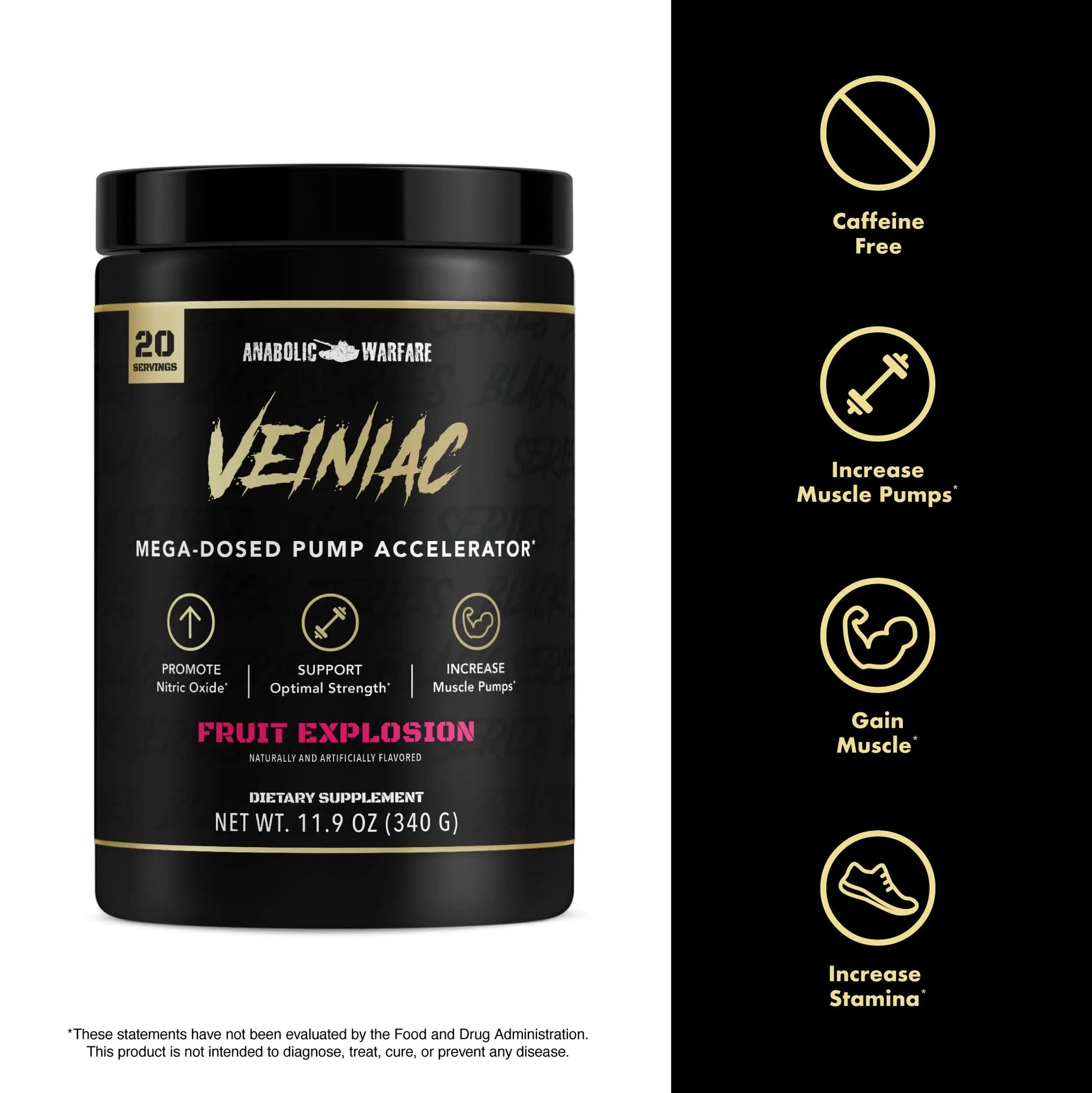 Anabolic Warfare Veiniac Muscle Pump Activator Supplement Stimulant Free Pre-Workout Anabolic Warfare