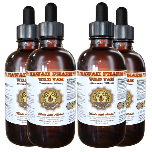 Wild Yam Liquid Extract, Wild Yam (Dioscorea Villosa) Tincture 4x4 oz HawaiiPharm