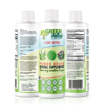 1 Day Colon Liquid Cleanse Formula and Liver Detox - Vegan Friendly, Helps Healthy Digestion Green Valley Cleanser