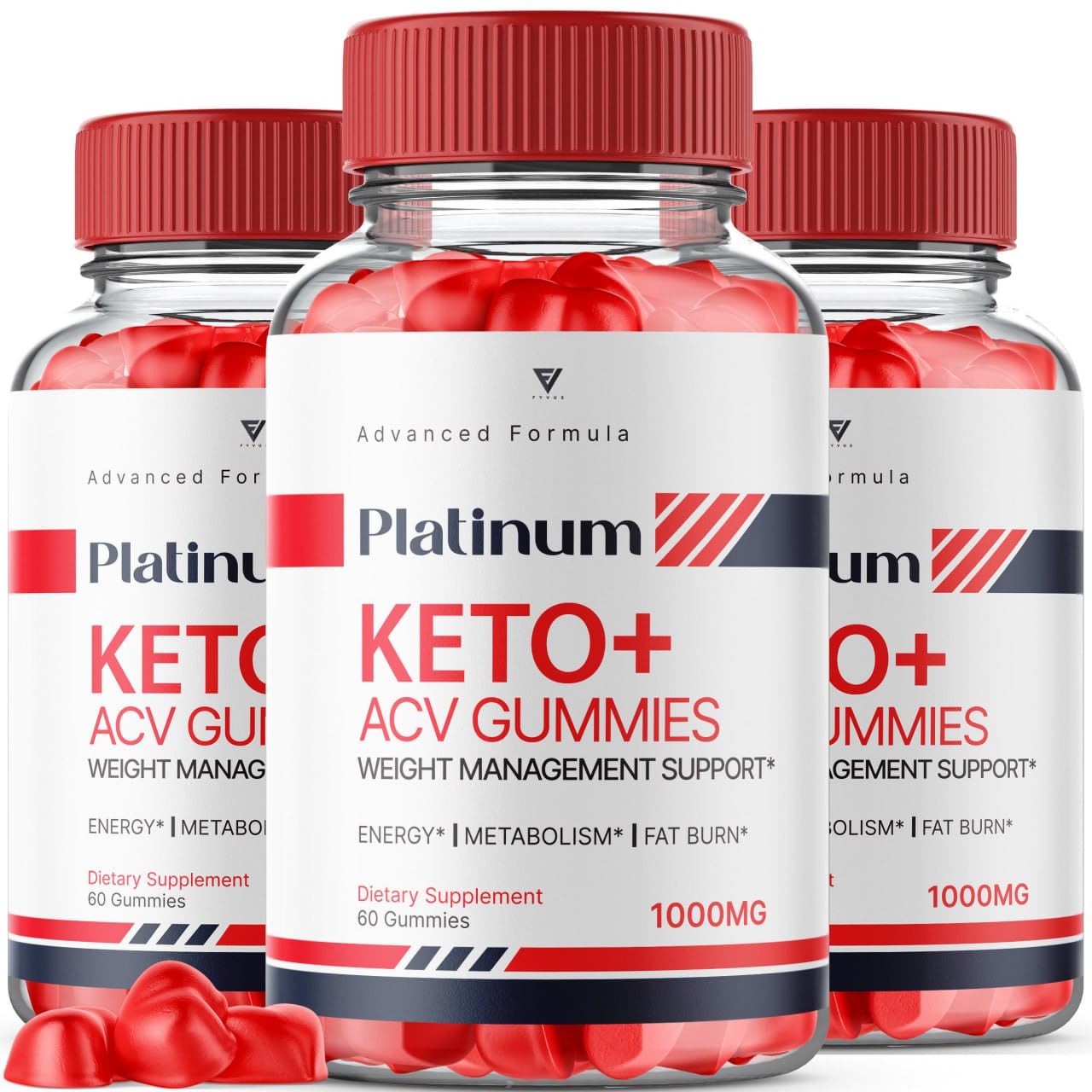 (3 Pack) Platinum Keto ACV Gummies, Platinum Keto ACV Gummies Advanced Weight Loss Kohzie