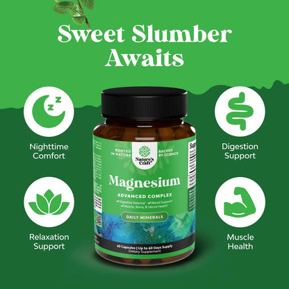 High Absorption Magnesium Complex Supplement - Magnesium Oxide 500mg with Citrate 500mg for Sleep and Mood Support - Pure Citrate per Serving for Muscle Stomach and Digestion - 60 Count Natures Craft buy supplements Au