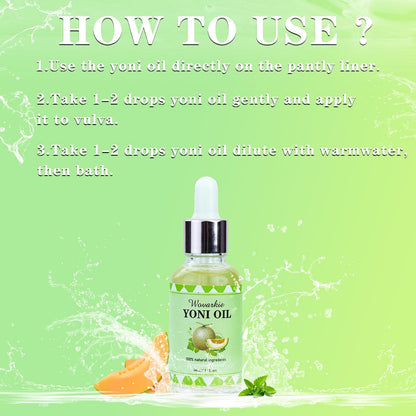 2 Packs Yoni Oil for Women, 1 fl oz/30 ml Feminine Oil Intimate Deodorant for Women, Restores Ph Wovarkie