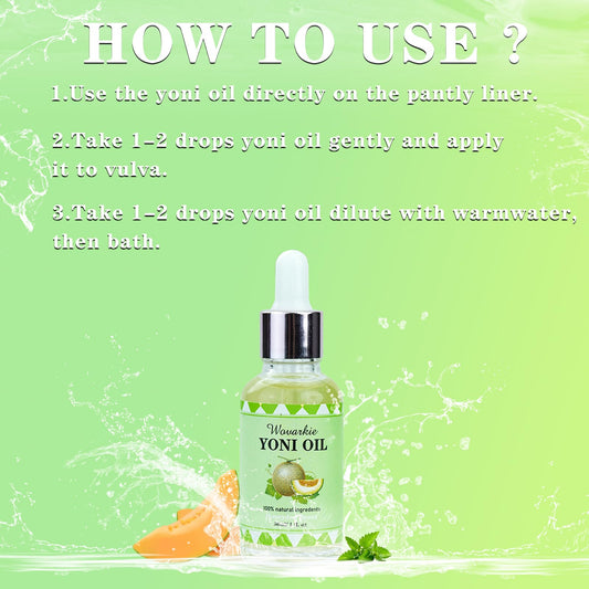 2 Packs Yoni Oil for Women, 1 fl oz/30 ml Feminine Oil Intimate Deodorant for Women, Restores Ph Wovarkie