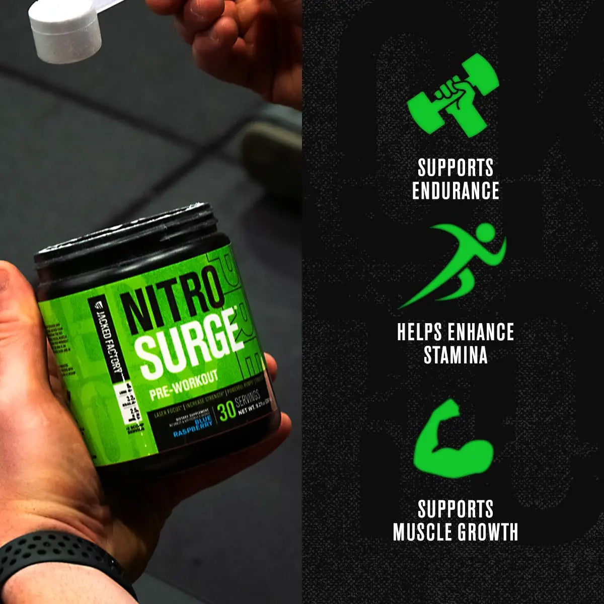 Jacked Factory Pre Workout Stack - N.O XT Nitric Oxide Booster & NITROSURGE High Jacked Factory