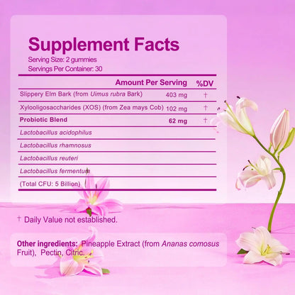 Brurtzexs Her Juicy Feminine Probiotics Gummies for Women with Slippery Elm - Pineapple Flavor, pH Balance & Immune Health Support - Digestive & Feminine Support - Vegan Supplement, 60 C Brurtzexs buy supplements Au