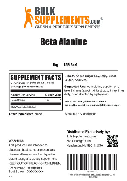 BULKSUPPLEMENTS.COM L-Citrulline Malate 2:1 Powder 1KG with, Beta Alanine Powder BULKSUPPLEMENTS.COM