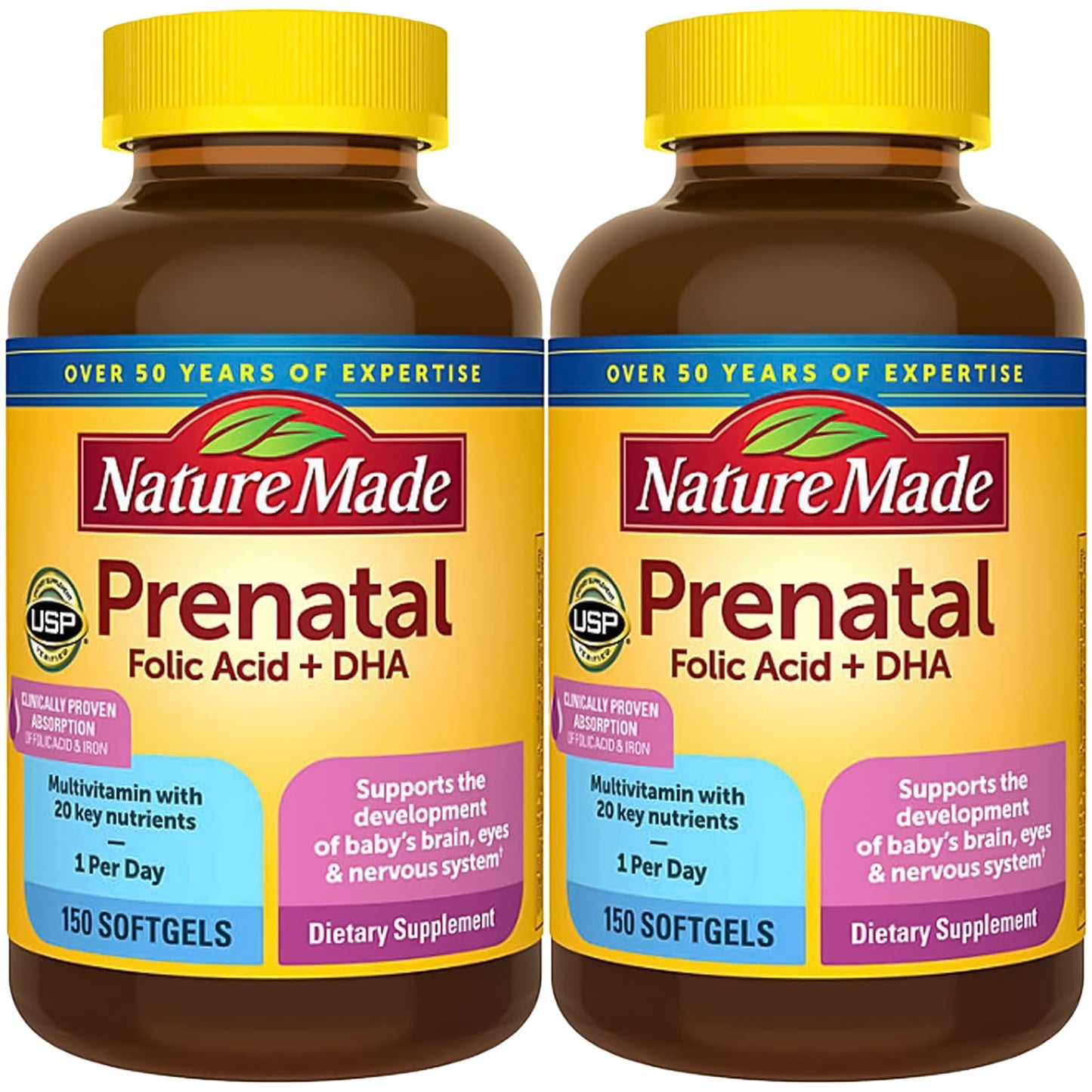 Nature Made Prenatal with Folic Acid + DHA, 200mg Prenatal Vitamin and Mineral Supplement for Daily My Store