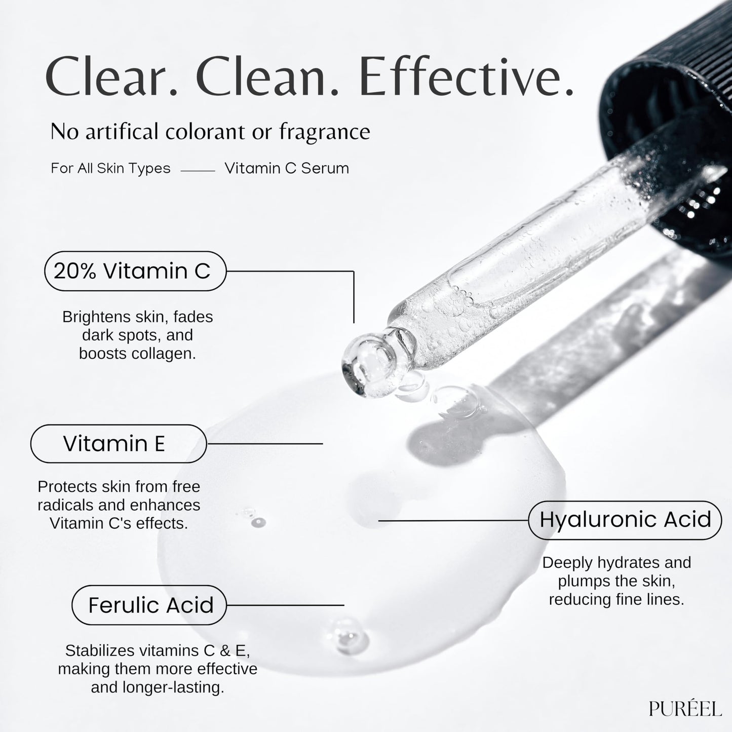 Puréel 20% Vitamin C Serum for Face – Brightening Serum with Vitamin E & Ferulic Acid – Anti-Aging, Dark Spot Remover, Even Skin Tone, Wrinkle Reduction & Radiant Glow – 1 fl oz Purify. buy supplements Au