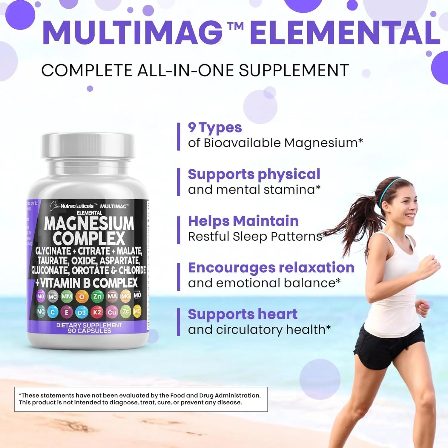 Clean Nutraceuticals Magnesium Complex with Magnesium Glycinate Citrate Malate Oxide Taurate Aspartate Orotate & Mag Chloride, Zinc Copper Manganese (90 Count (Pack of 2)) Clean Nutraceuticals buy supplements Au
