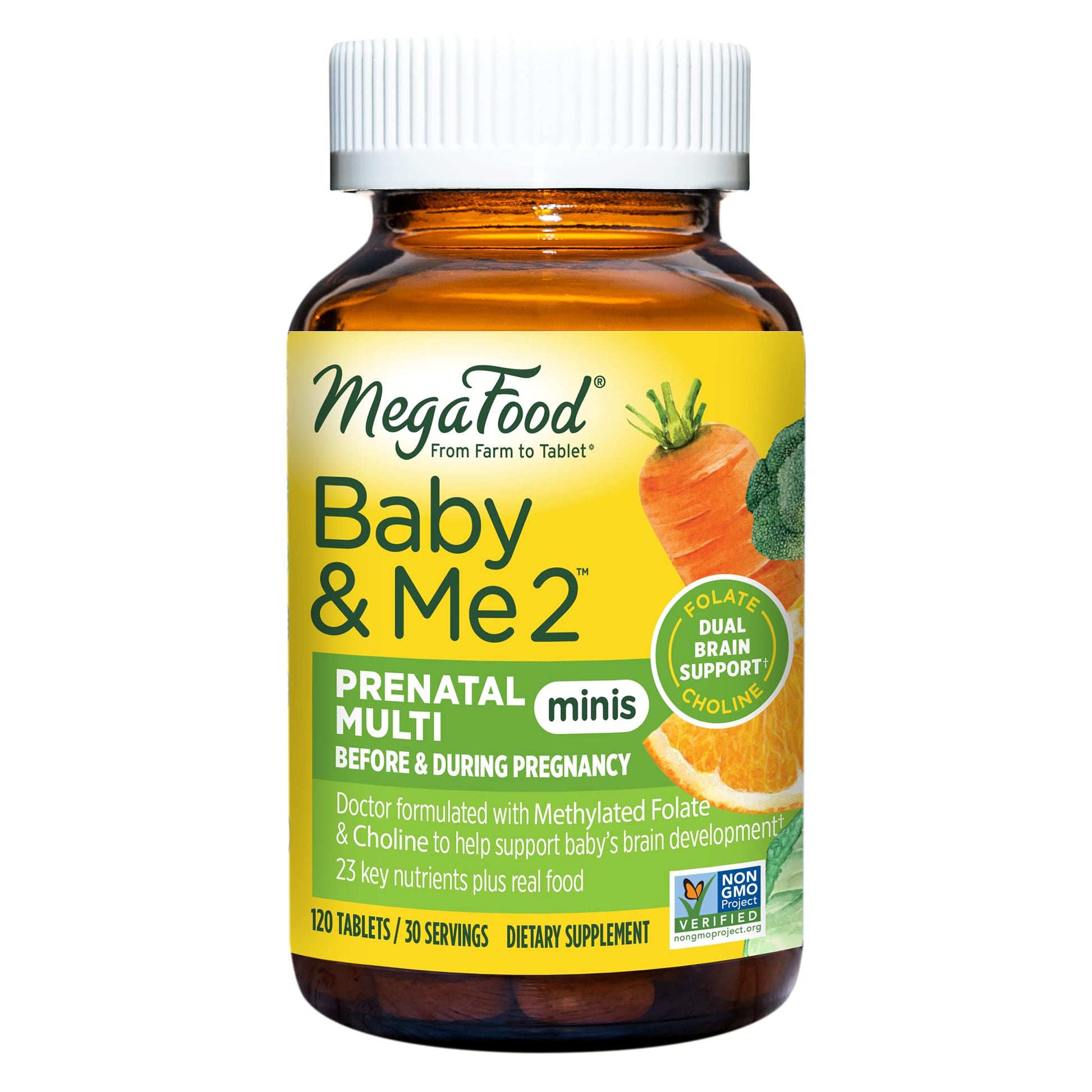 MegaFood Baby & Me 2 Prenatal Vitamin & Minerals - Vitamins for Women - with Folate MegaFood