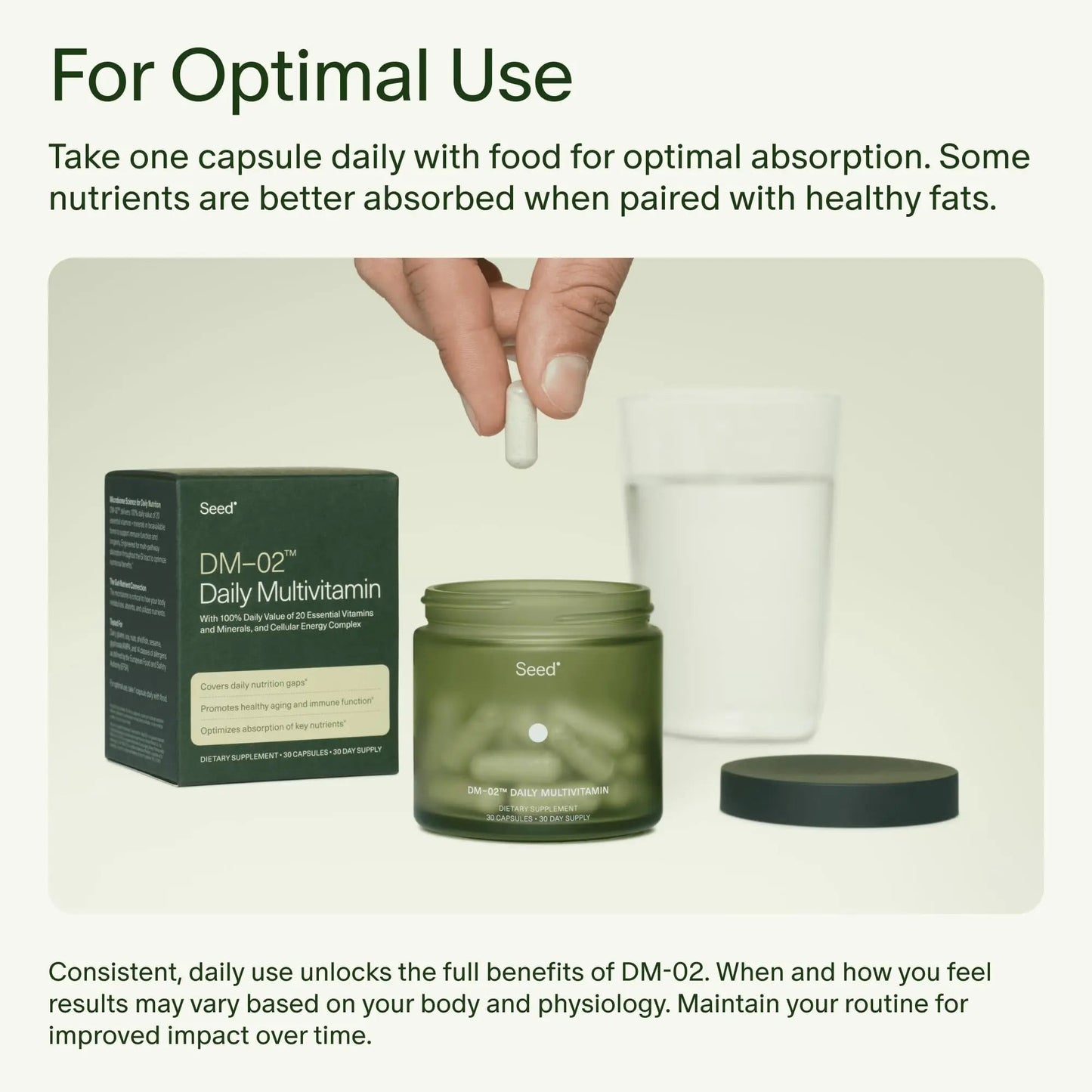 Seed DM-02 Daily Multivitamin - 100% DV Essential Vitamins and Minerals for Women & Men - Helps Fill Daily Nutrient Gaps SeedBuy Supplements Australia