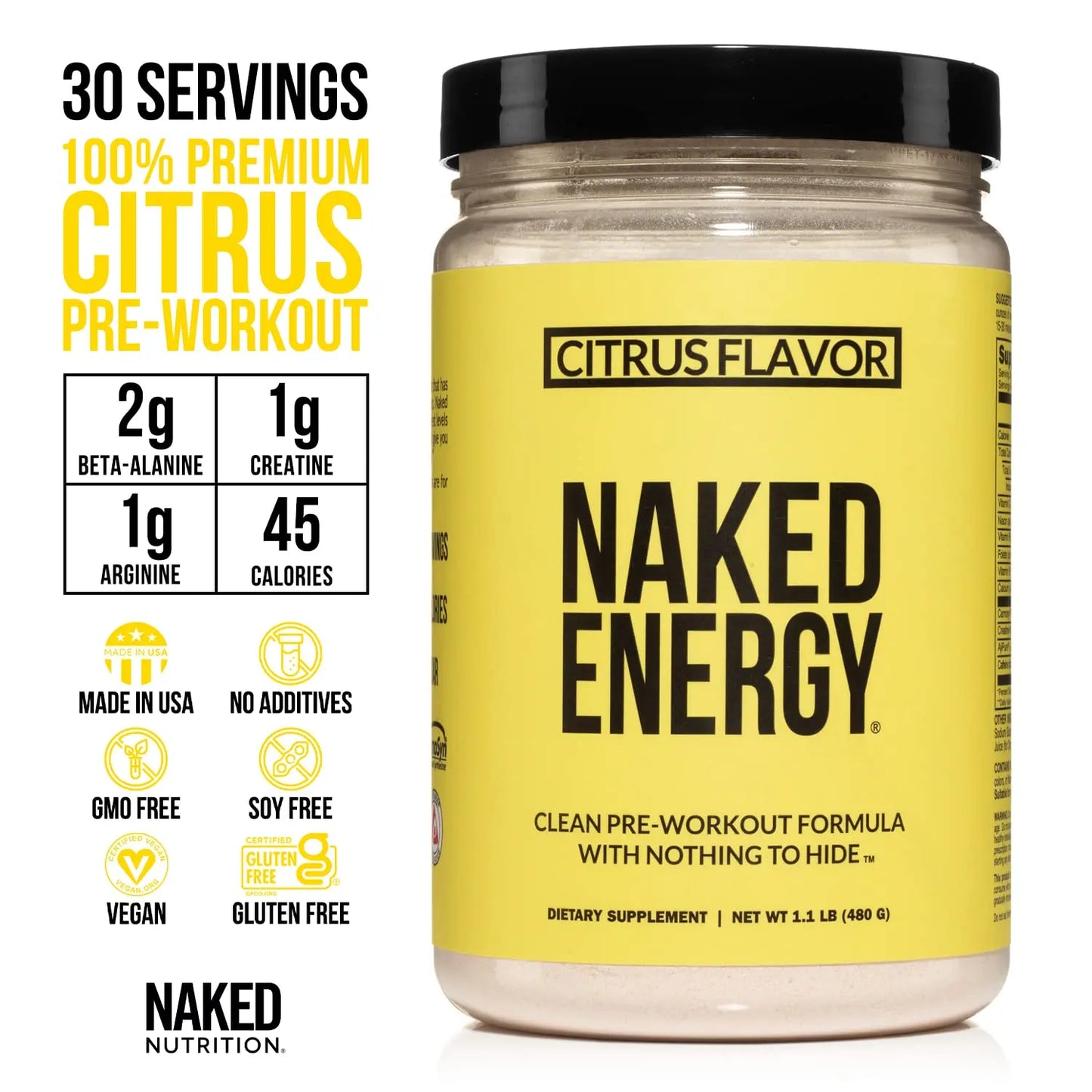 NAKED nutrition Vegan Energizing Bundle: Naked Citrus Energy Super Greens Powder NAKED nutrition
