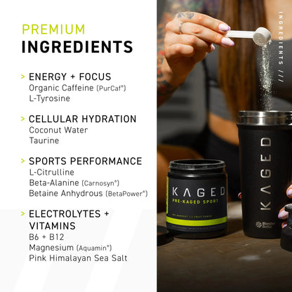 Kaged Pre Sport & Creatine Monohydrate Bundle | Mango Lime Pre + Unflavored Creatine Kaged