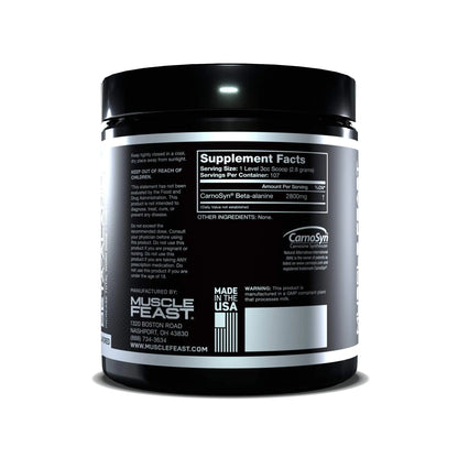Muscle Feast Beta Alanine Powder, Pure CarnoSyn, Unflavored, Keto, Increase Athletic Muscle Feast