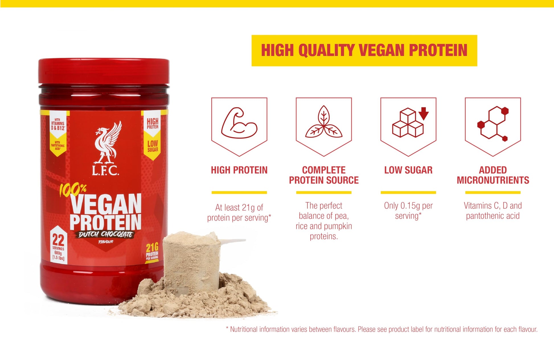 LFC Vegan Protein Powder Banana Caramel Flavour 680g 100% Vegan Protein Powder 21g High Protein, Vector Consumer