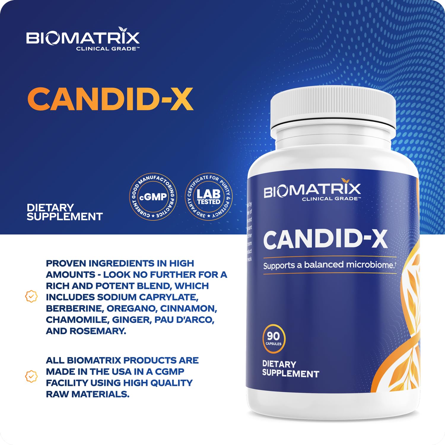 BioMatrix Candid-X Gut Cleanse with Berberine, Oregano, Sodium Caprylate, Chamomile, Ginger BioMatrixBuy Supplements Australia