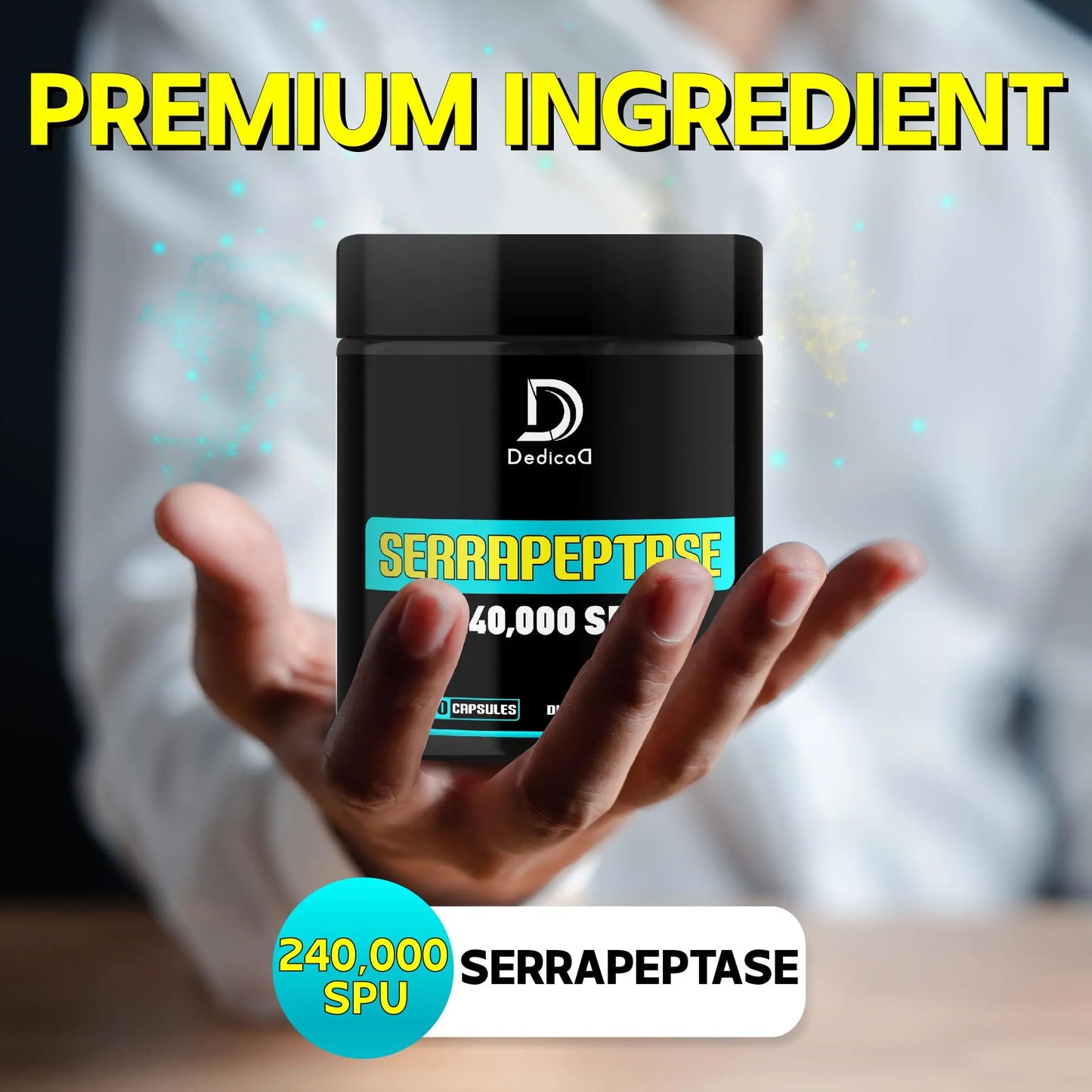 DEDICAD Serrapeptase Supplement 240,000 SPU - 150 Capsules for Smooth Breathing, Heart Health & Immune System Support - 75-Serving Supply DEDICAD buy supplements Au