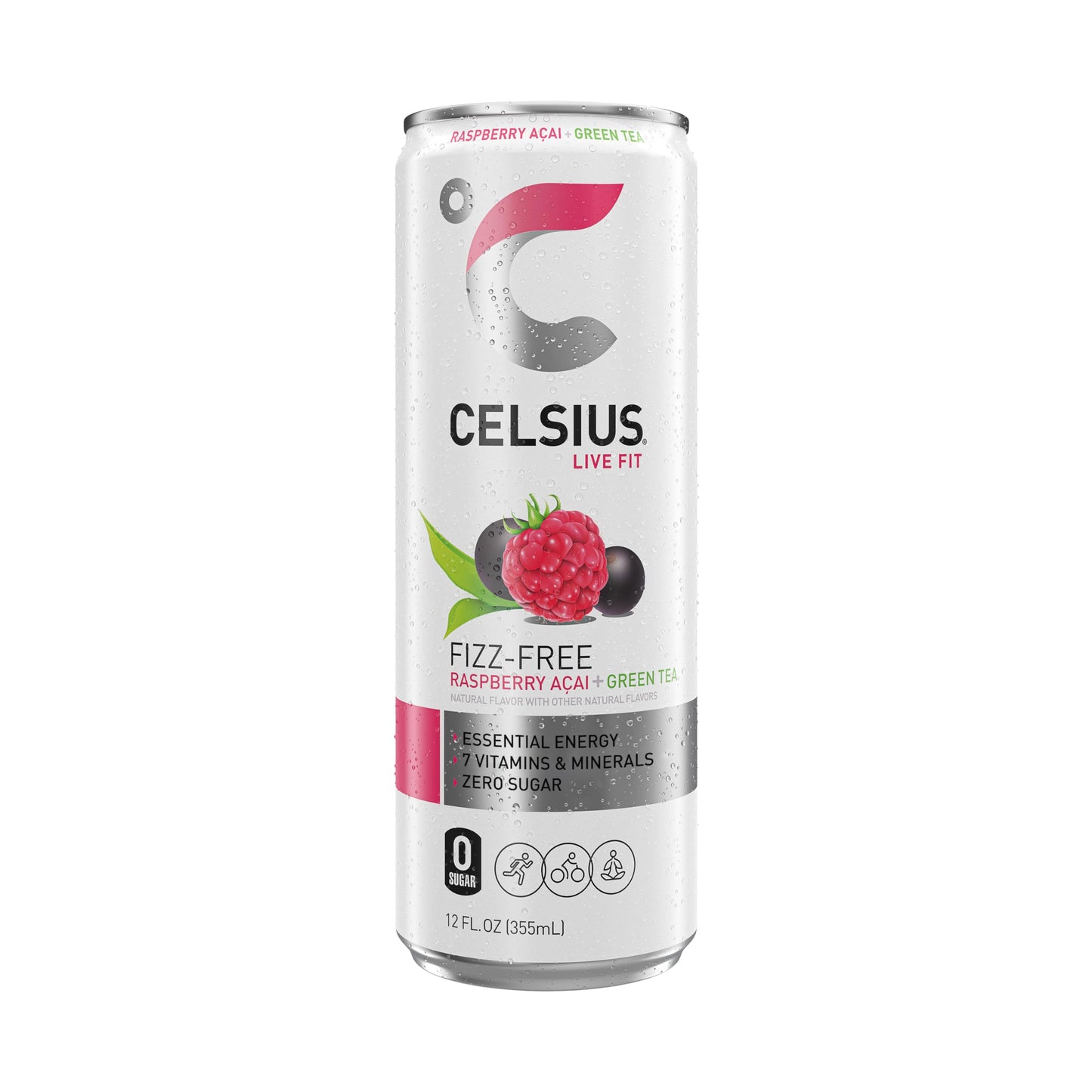 CELSIUS Raspberry Acai Green Tea, Functional Essential Energy Drink 12 Fl Oz (Pack of 12) Packaging may vary CELSIUSBuy Supplements Australia