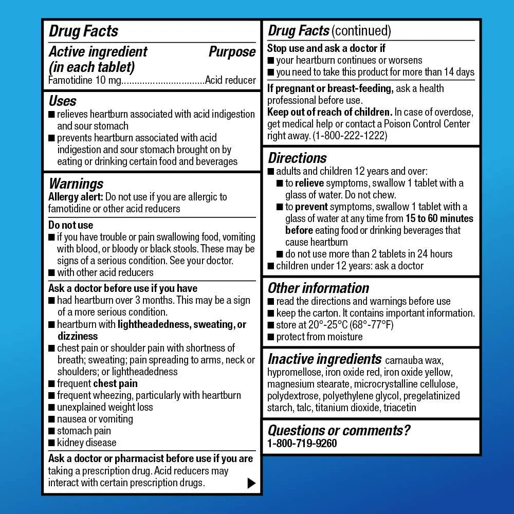 Amazon Basic Care Original Strength Famotidine Tablets, 10 mg, Acid Reducer, Heartburn Medicine, Prevents & Relieves Heartburn, Acid Indigestion Relief, 90 Count Amazon Basic Care buy supplements Au