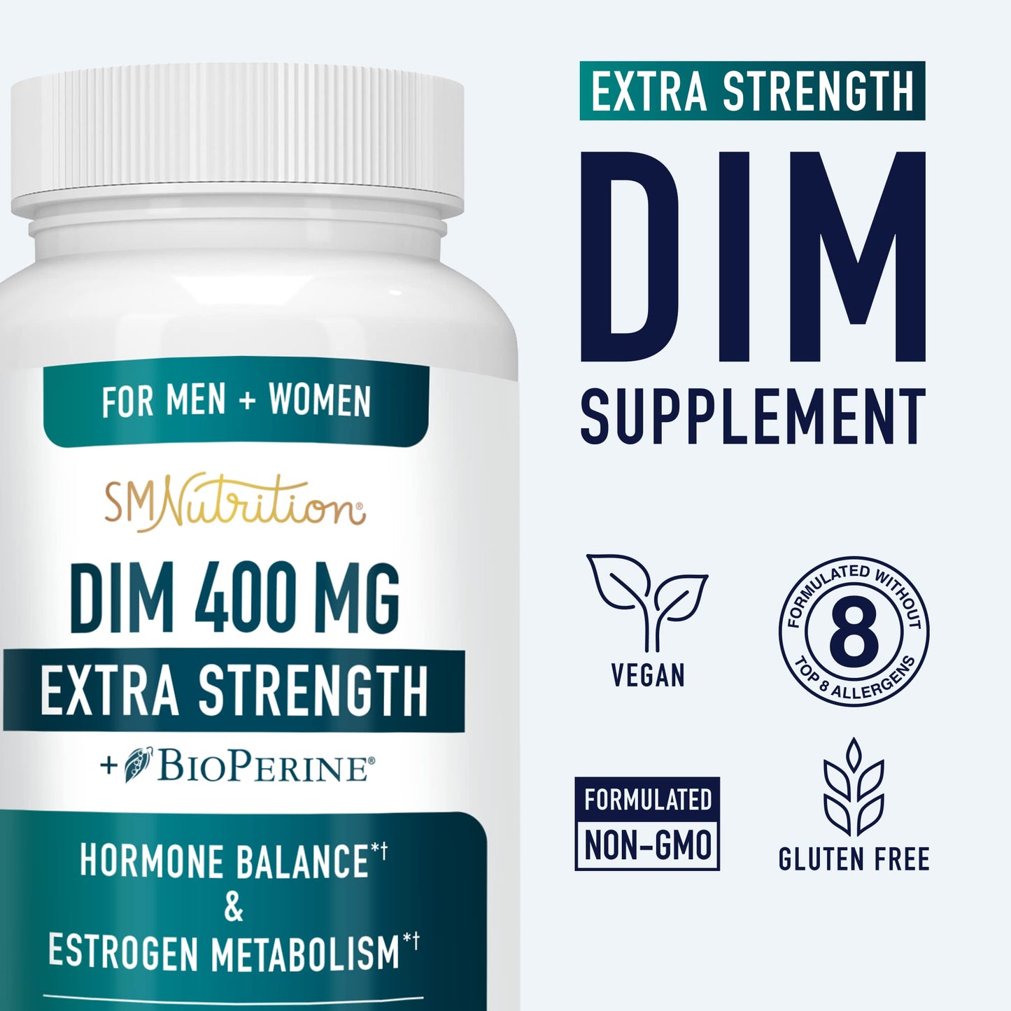 Extra Strength DIM Supplement 400MG | Hormone Balance & Estrogen Metabolism for Men and Women SMNutrition