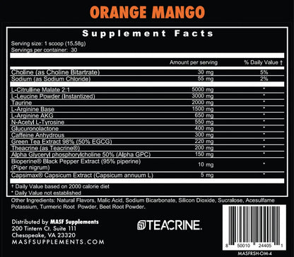 MASF Rush Pre-Workout (Orange-Mango) MASF