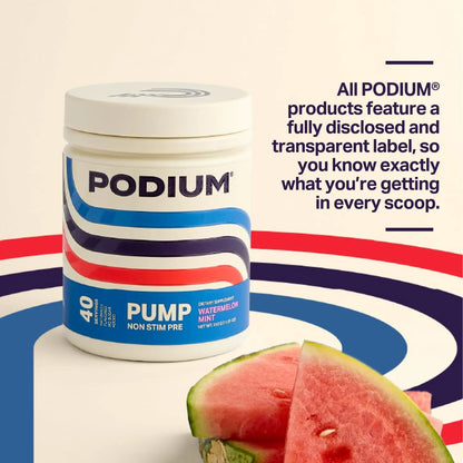 Podium Nutriton, Pump, Stimulant Free Pre-Workout, 40 Servings (Watermelon Mint) Podium Nutrition