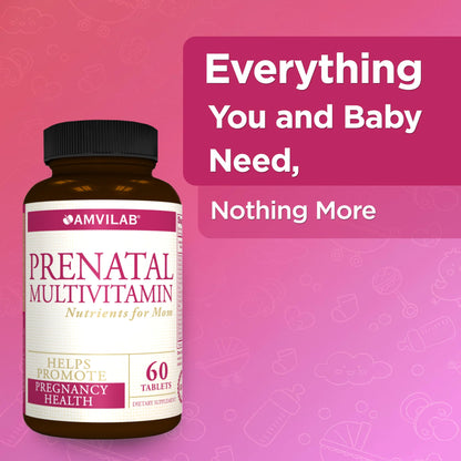 Amvilab Prenatal Multivitamin - One Serving a Day with All Essential Nutrients for Mom and Baby AMVILAB