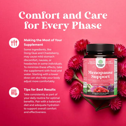 Complete Herbal Menopause Supplement for Women - Female Hormone Balance Capsules for Night Sweats Hot Flashes & Mood Swings with Dong Quai, Chaste Berry & Black Cohosh Root - 60 Count Natures CraftBuy Supplements Australia