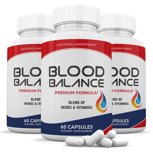 (3 Pack) Blood Balance Advanced Formula 620MG Supplement Pills 180 Capsules Justified Laboratories
