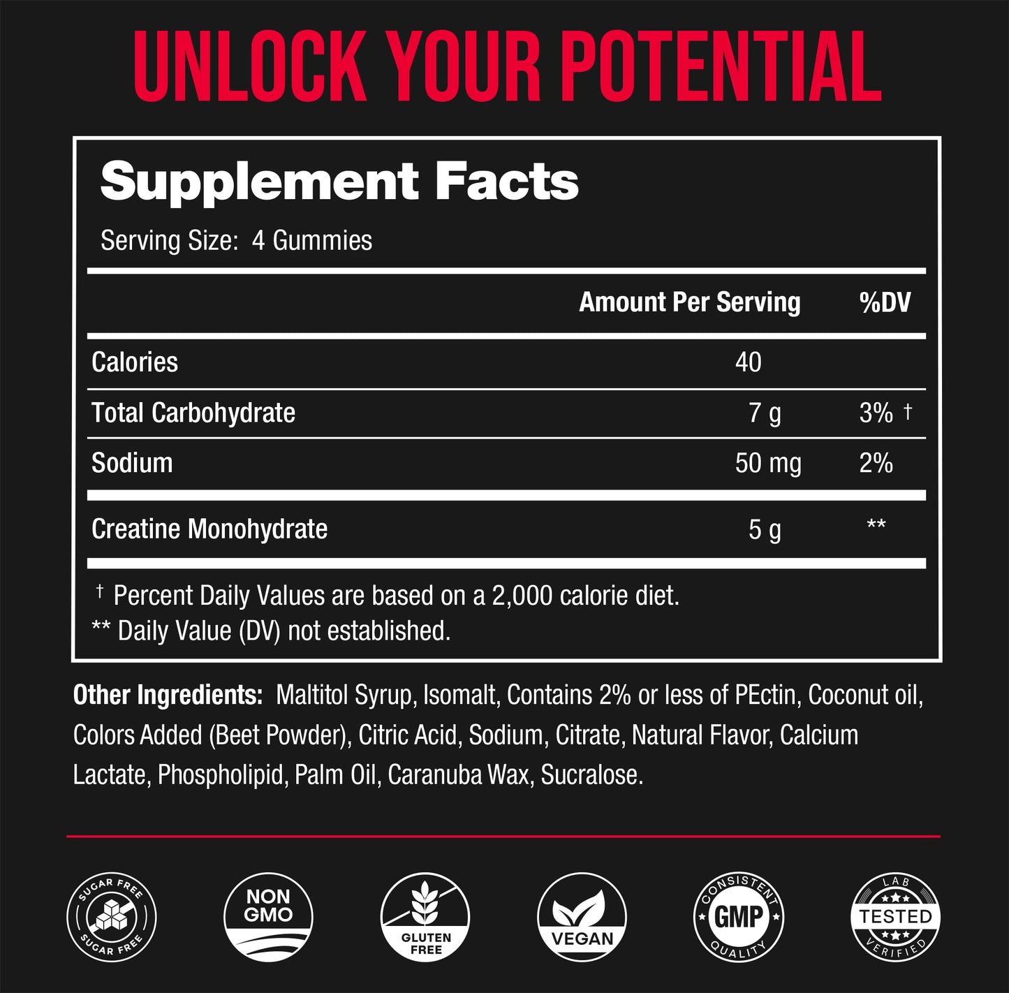 NutraChamps 120 Creatine Gummies for Men & Women - 5g Sugar Free Chewable Creatine Monohydrate Gummies - Supports Protein Synthesis, Muscle Recovery & Workout Performance NutraChampsBuy Supplements Australia