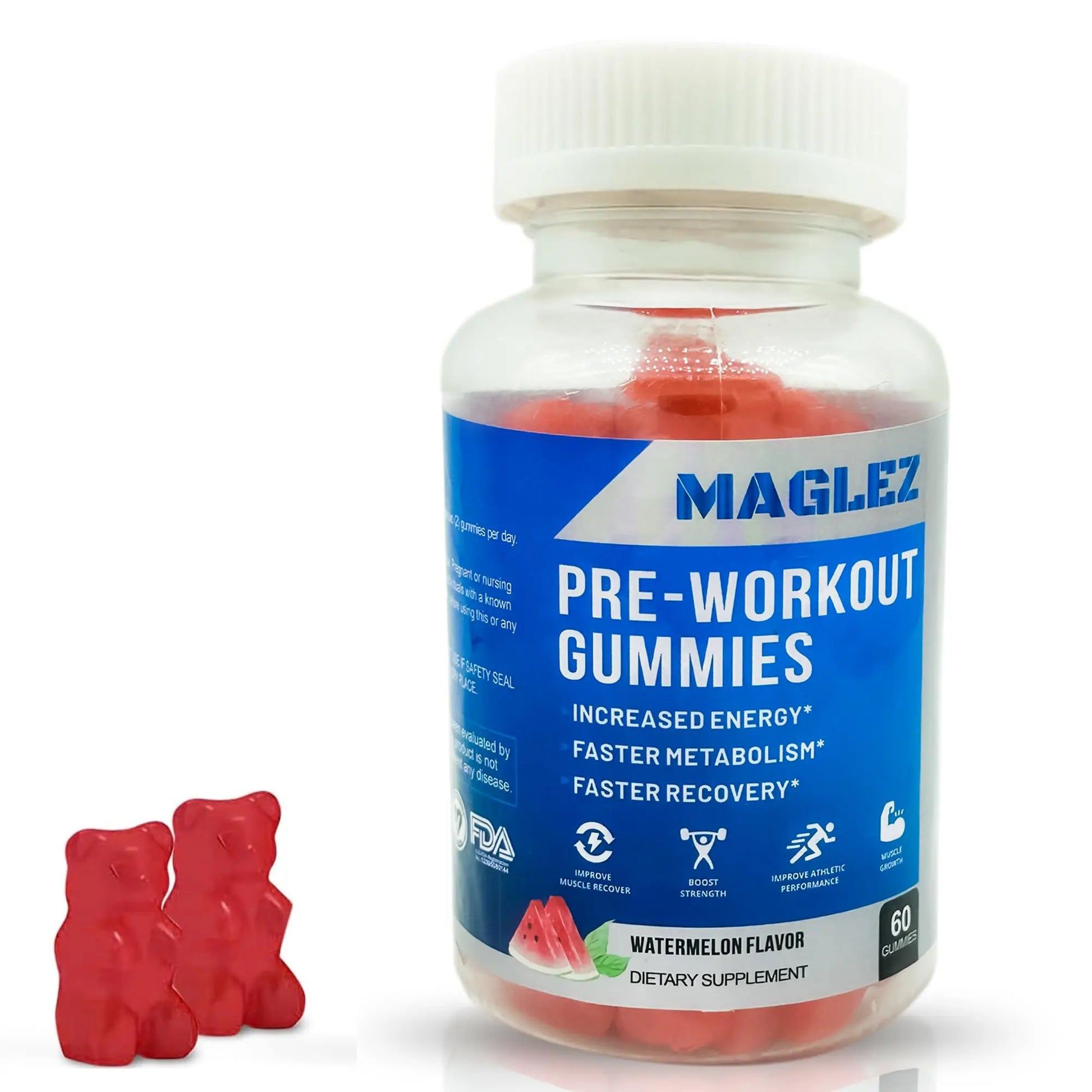 Maglez, Pre Workout Gummies for Men & Women, PreWorkout Gummy with Beta Alanine MAGLEZ