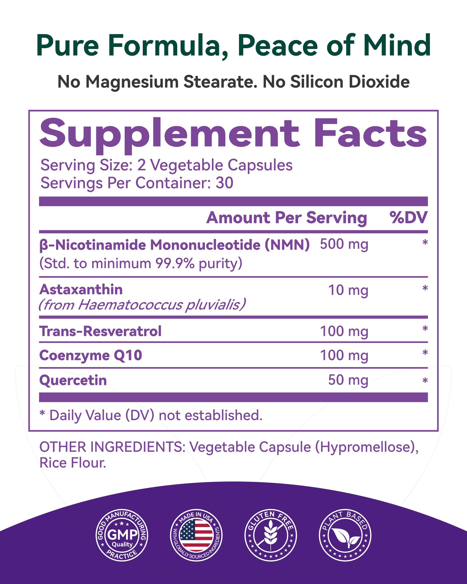 Inner Brightness NMN Supplement 500mg, 99.9% High Purity, Supports NAD+ Levels & Cellular Energy, 5-in-1 Formula with Resveratrol & Astaxanthin, Non-GMO, Gluten-Free, 60 Capsules Inner BrightnessBuy Supplements Australia