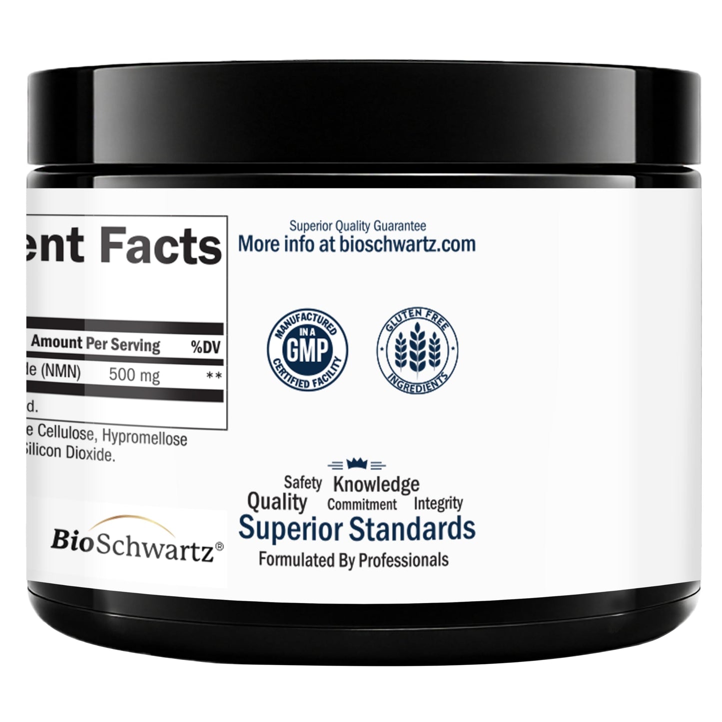 BioSchwartz NMN Supplement - 500mg Nicotinamide Mononucleotide - 30 Servings, 60 Capsules - Made in The USA with Premium Globally Sourced Ingredients, Third-Party Tested, Gluten-Free NMN Supplement BioSchwartzBuy Supplements Australia