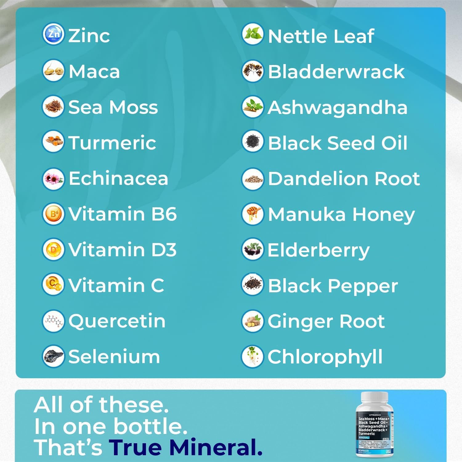 Sea Moss 3000mg Maca 1000mg Black Seed Oil 2000mg Ashwagandha 1000mg Bladderw VitamaxBuy Supplements Australia